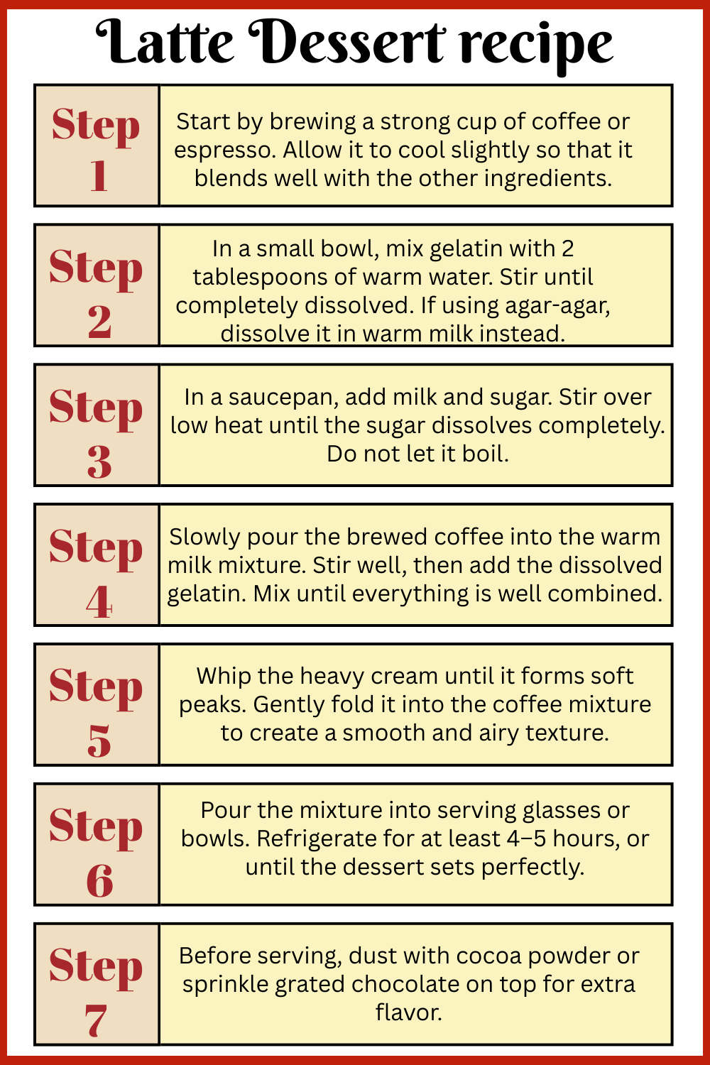 Latte Dessert recipe