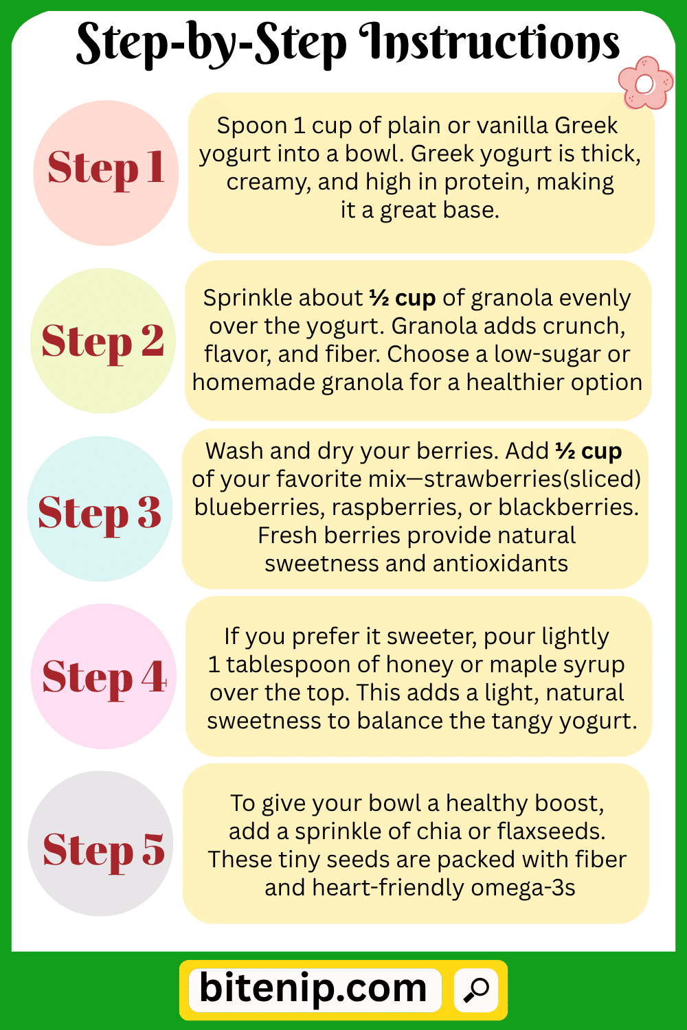 Quick Steps to Make Greek Yogurt with Granola and Berries