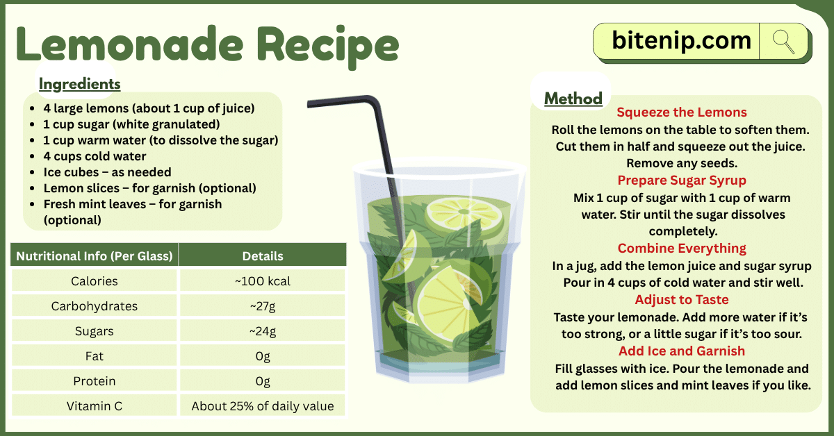 Refreshing Homemade Lemonade Recipe