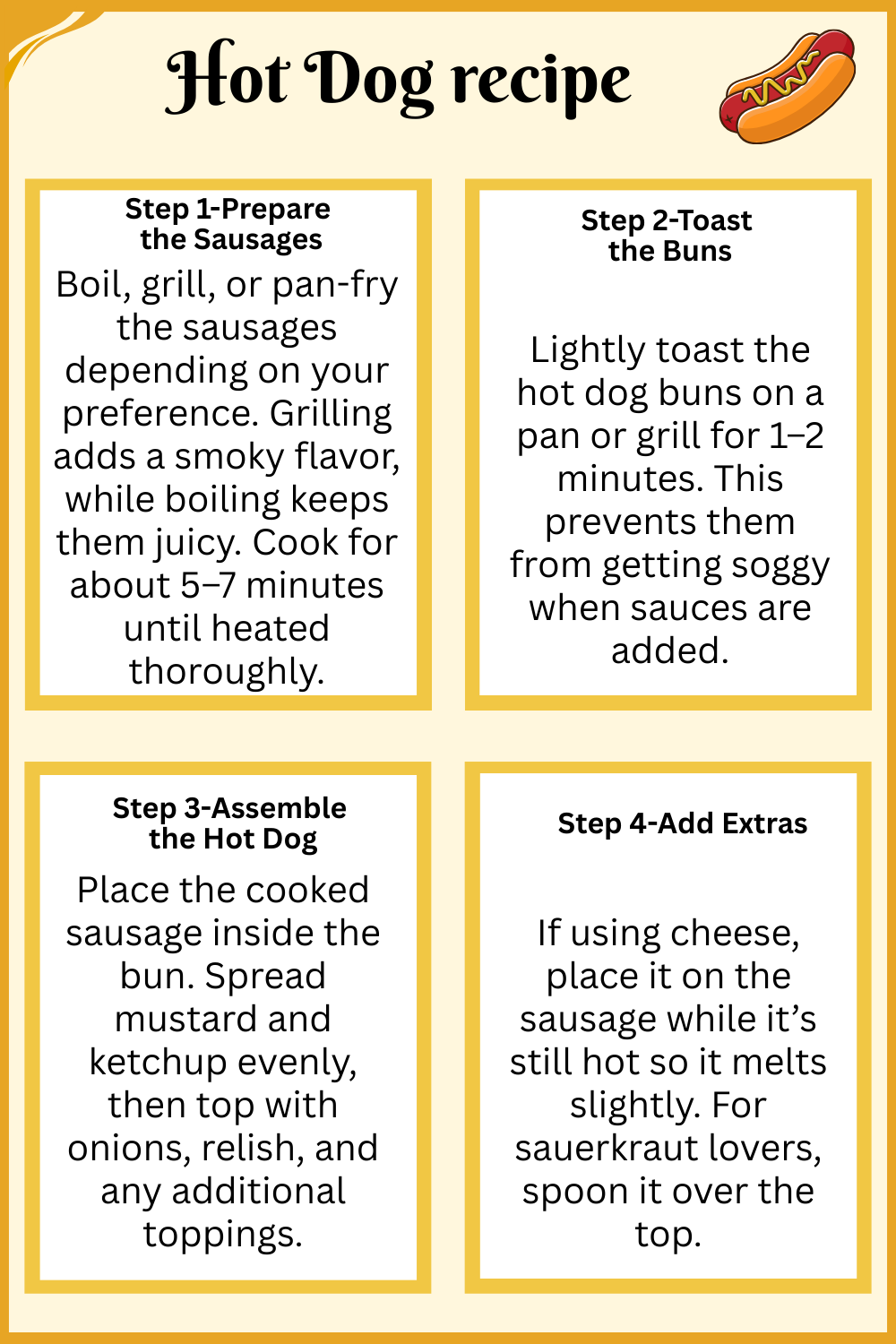 Step by Step Hot Dog recipe