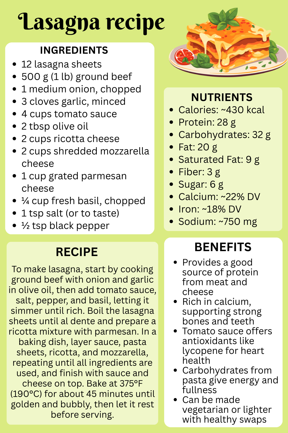 lasagna recipe