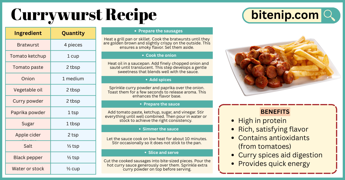 Currywurst Recipe with Sauce, Tips, and Variations