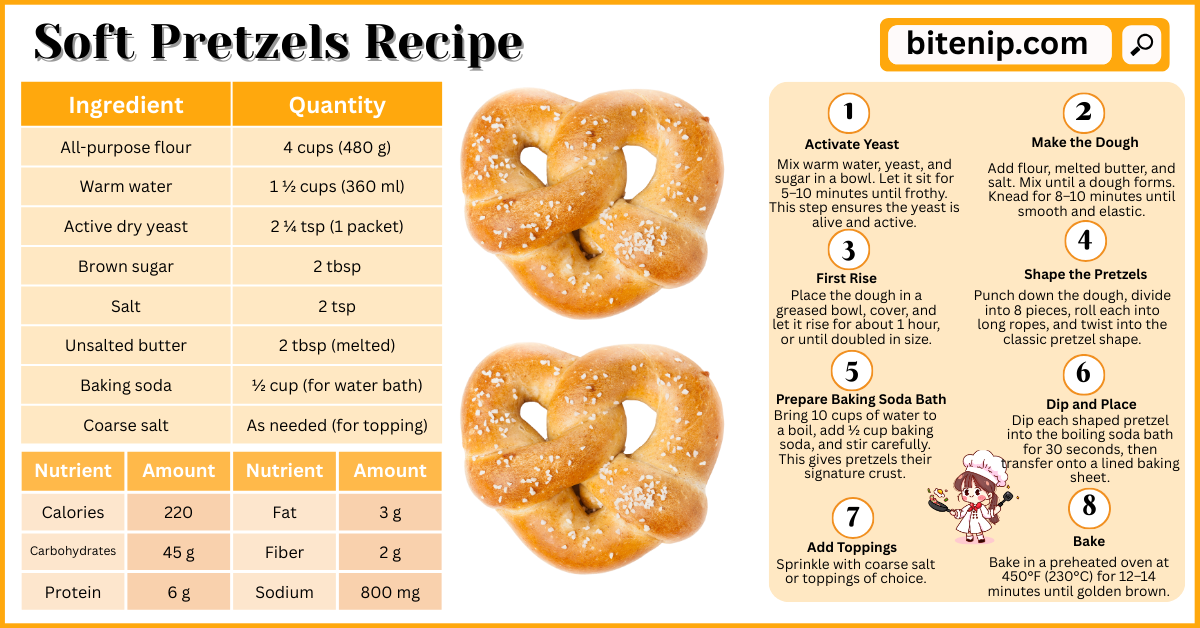 Delicious Soft Pretzels Recipe with Step by Step Guide