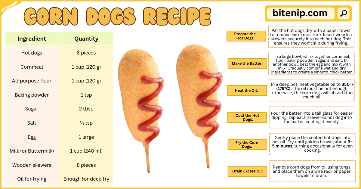 Homemade Delicious Corn Dogs Recipe