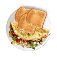 Vegetable Omelette with Toast | Quick Dinner Ideas