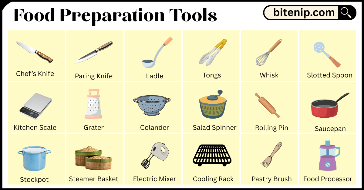 50 Tools that are used for Food Preparation in the Kitchen