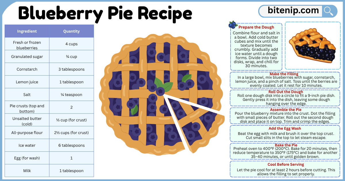 Delicious Blueberry Pie Recipe at home