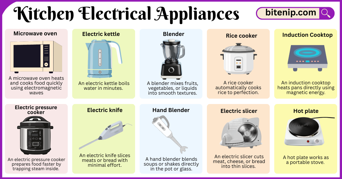 Essential Electrical Appliances Used in Kitchen