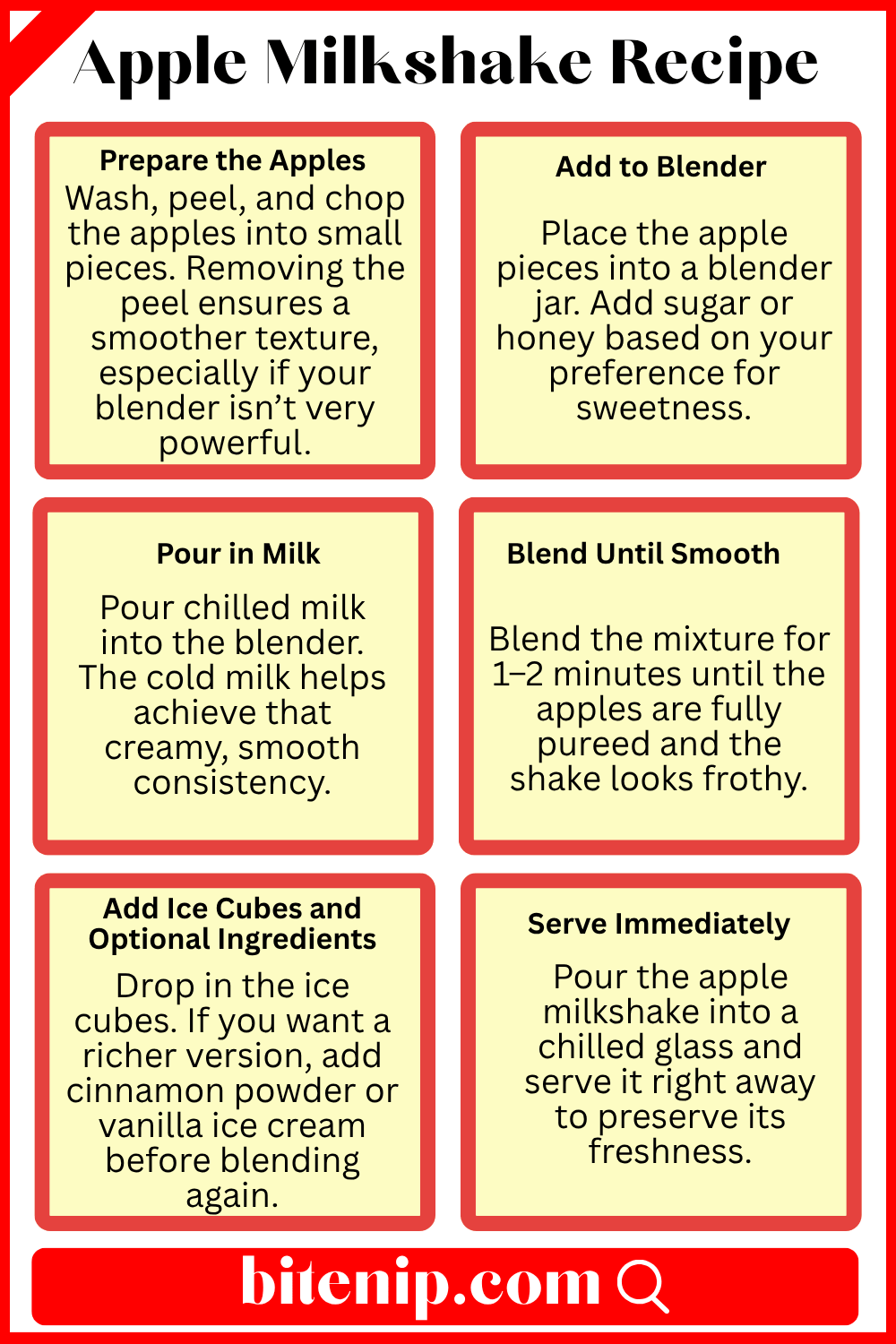 Step by Step Apple Milkshake Recipe