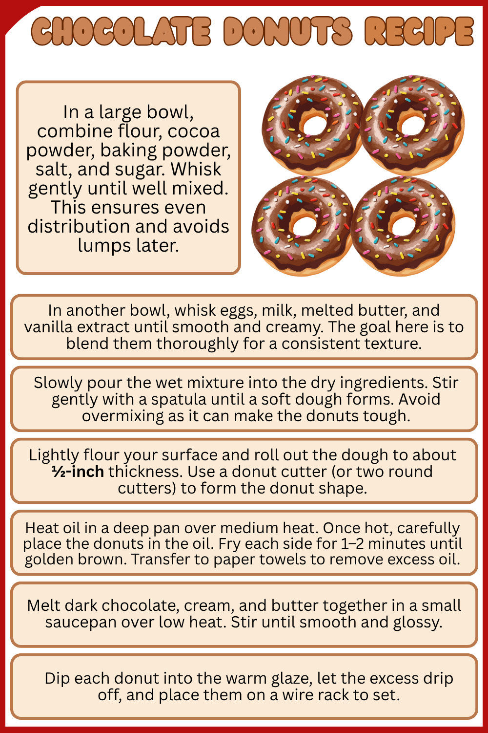 Step by Step Chocolate Donuts Recipe