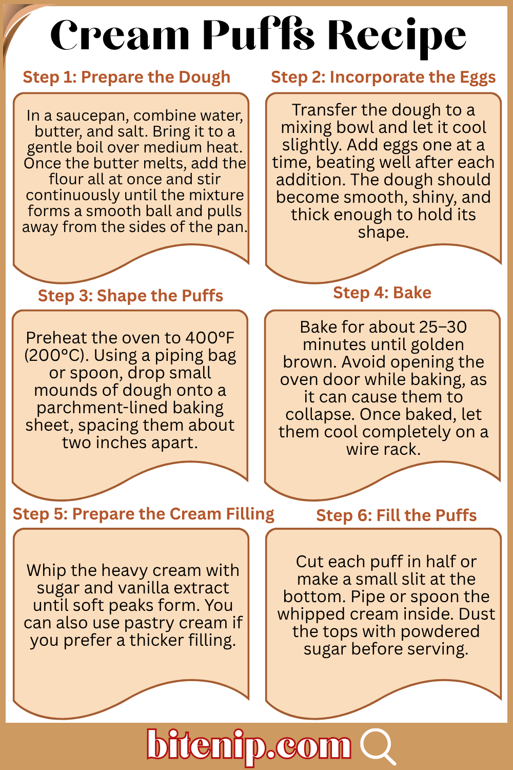 Step by Step Cream Puffs Recipe