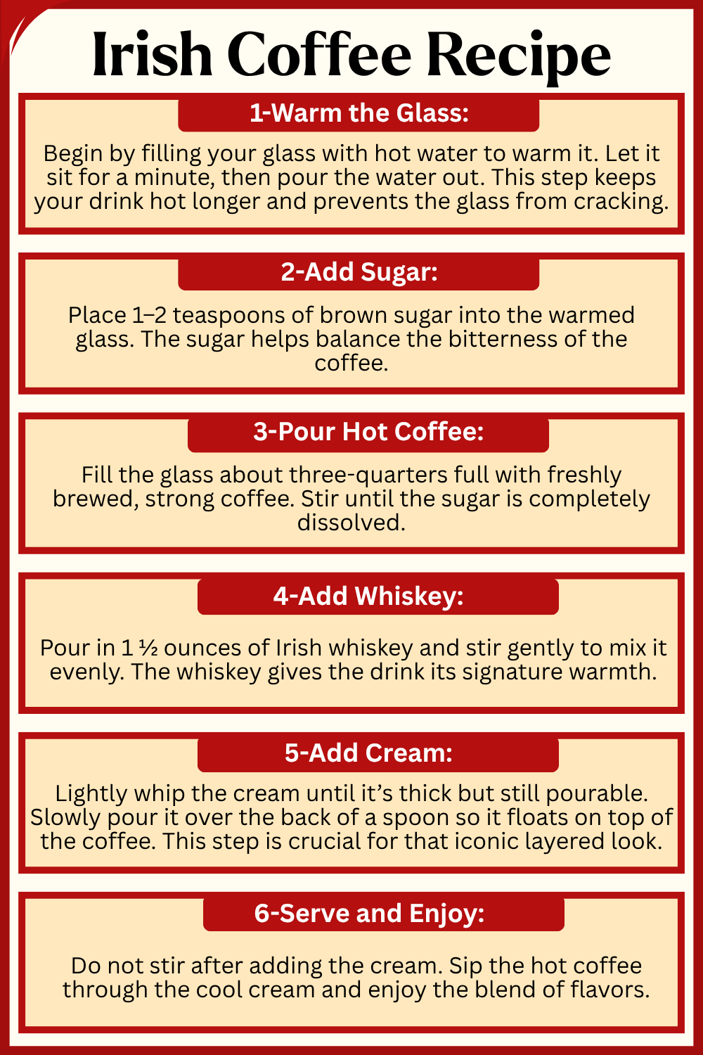 Step by Step Irish Coffee Recipe