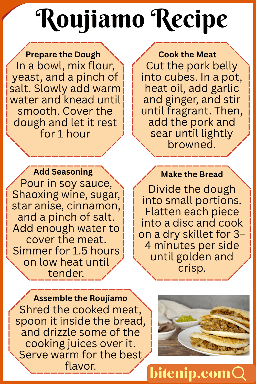 Step by Step Roujiamo Recipe