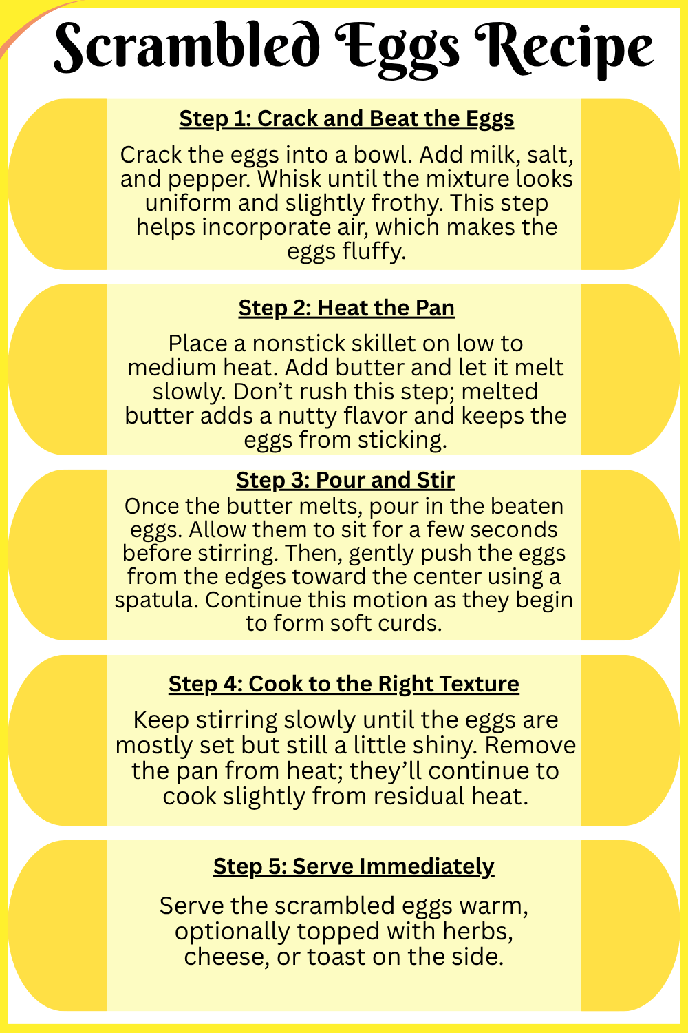 Step by Step Scrambled Eggs Recipe