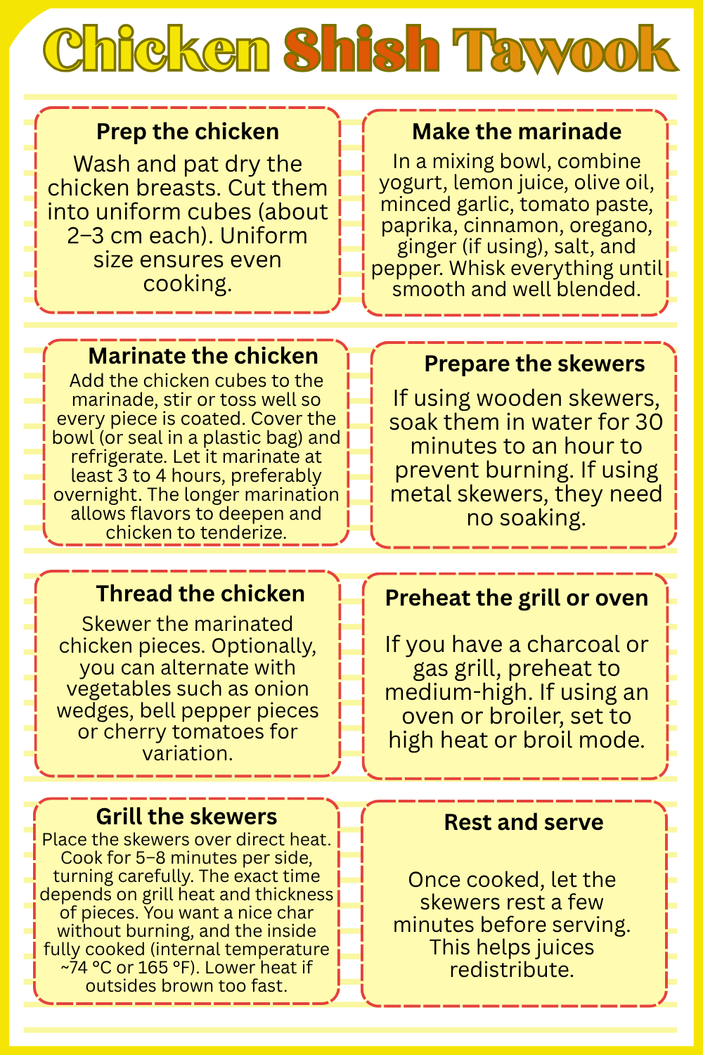 Step by Step of Chicken Shish Tawook Recipe