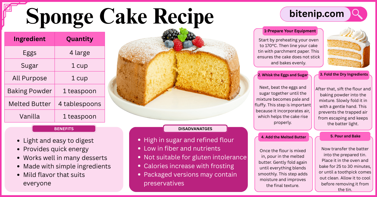 Soft Sponge Cake Recipe