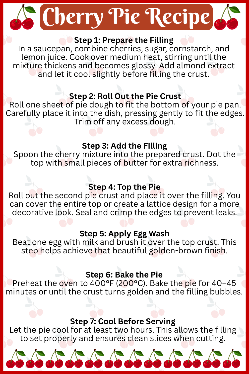 Step by Step Cherry Pie Recipe