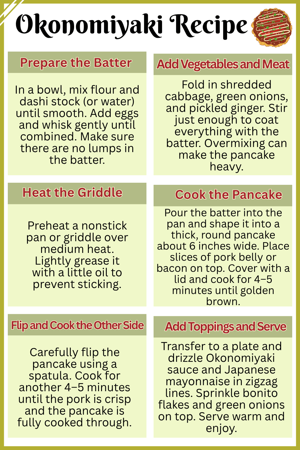 Step by Step Okonomiyaki Recipe