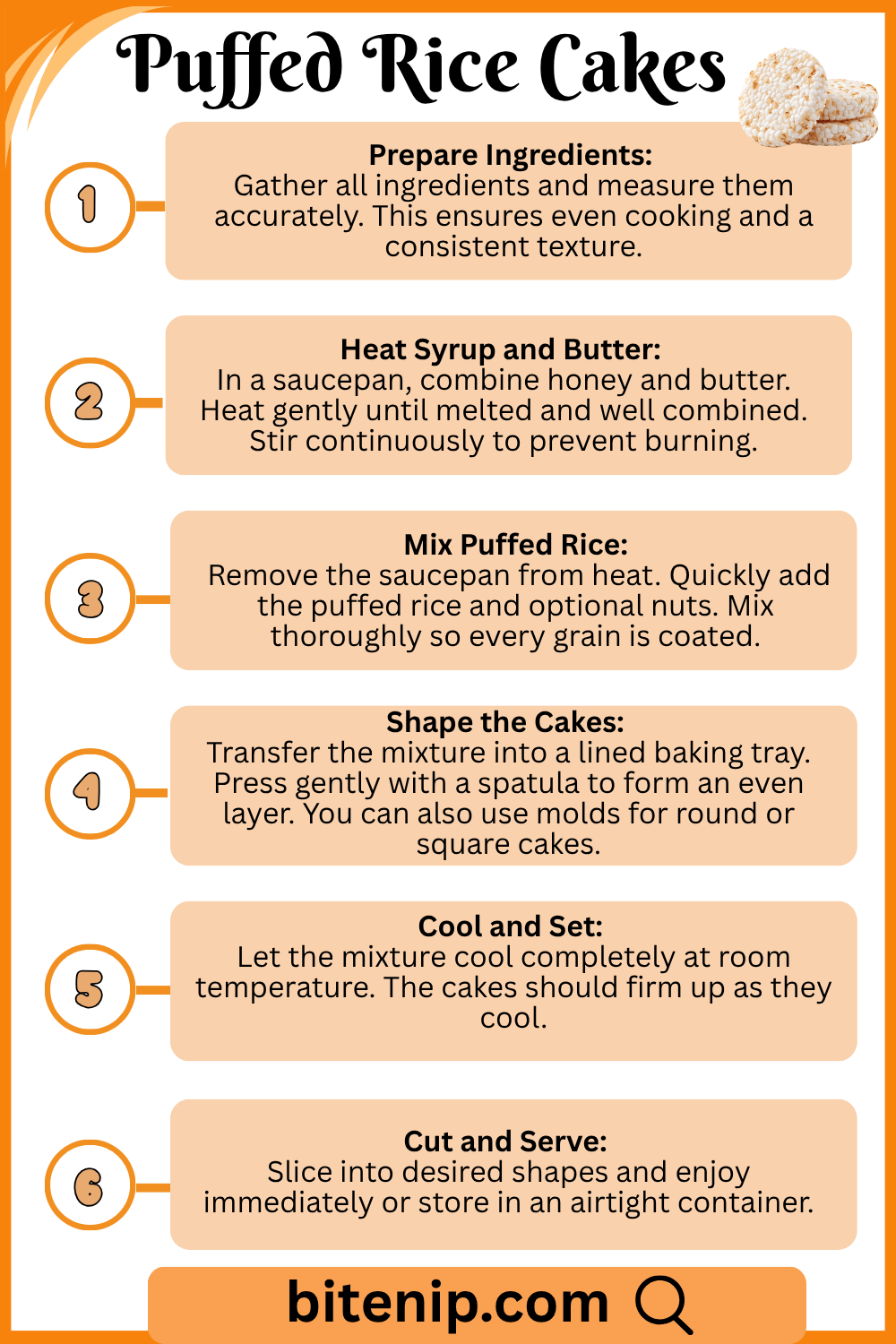 Step by Step Puffed Rice Cakes Recipe