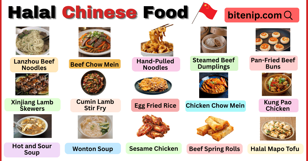 30 Halal Chinese food names with Pictures