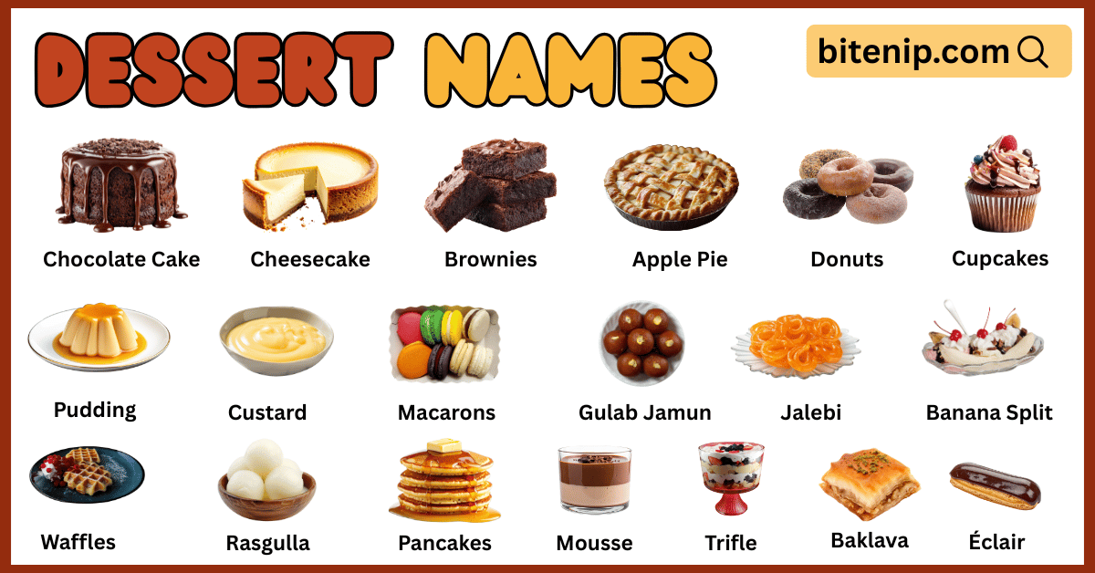 50 Most Popular Dessert Names with Pictures