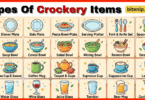 Types Of Crockery Items With Names and Pictures