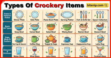 Types Of Crockery Items With Names and Pictures